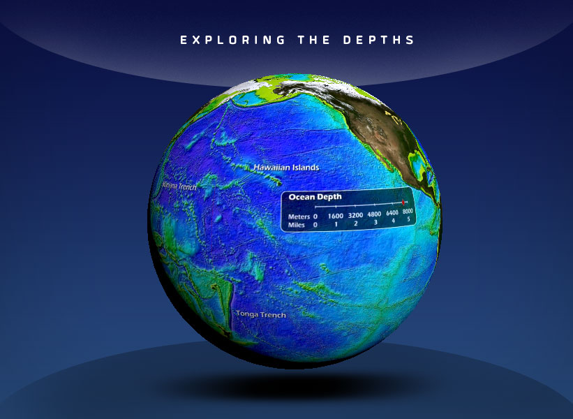 globe showing ocean depth