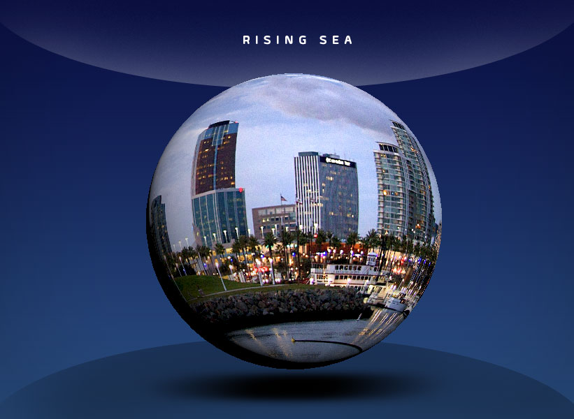 globe with image of buildings