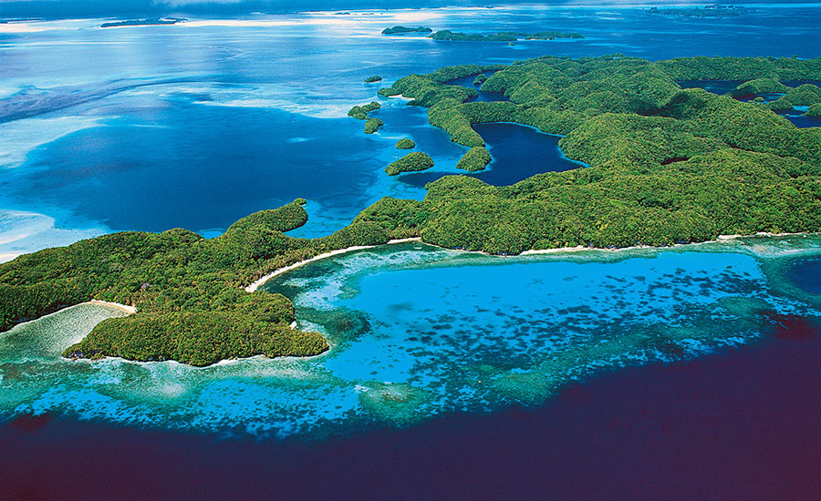 Aerial view of tropical islands